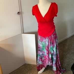 Womens spring skirt and top.